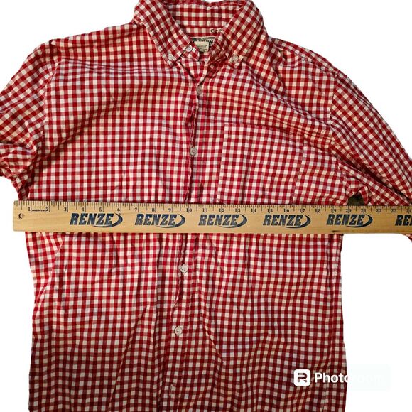 Chor Clothing Co. Men's Red Gingham Check Button-Down Shirt Casual Classic‎ - Picture 5 of 7